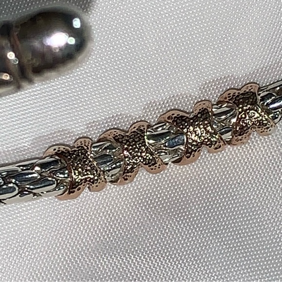 NWT Phillip Gavriel ROYAL CHAIN sterling woven cable CUFF w/14k gold WHITE SAPPH - Picture 3 of 13